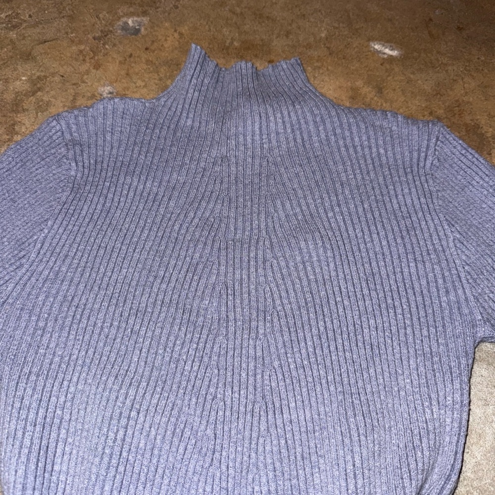 Truth Light Blue/Gray Ribbed Knit Top - Picture 3 of 5